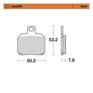Moto-Master RoadPro rear brake pads. Sintered