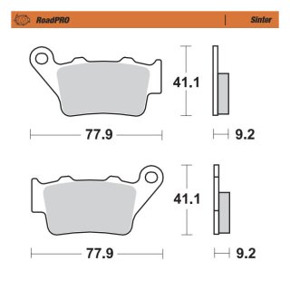 Moto-Master RoadPro rear brake pads. Sintered