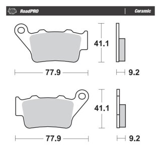 Moto-Master RoadPro rear brake pads. Ceramic
