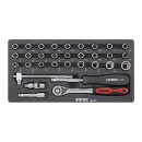 Sonic, Combination socket set 1/4, 32-piece. US/SAE sizes