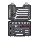 Sonic, combination socket/wrench set 1/2, 34-piece. US/SAE