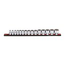 Sonic, socket set 1/2" on rail. 15-piece. US/SAE