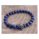 Amigaz Skull and lapiz stone bead bracelet