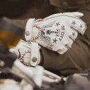 Handschuhe Leder Motorrad By City Second skin tattoo weiß