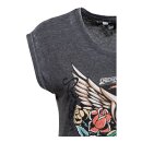 Queen Kerosin Snake gril T-shirt black
