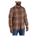 Carhartt Sherpa lined flannel plaid shirt burnt sienna