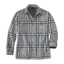 Carhartt Sherpa lined flannel plaid shirt asphalt