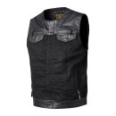 Biker Leder Canvas Weste Roland Sands Temple 74 schwarz...