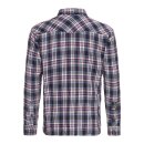 King Kerosin Acidwashed check shirt navy/bordeaux