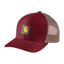 Carhartt Logo patch mesh cap carharttÂ® burgundy