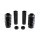 6-Piece Fork Covers with lower Fork Rubbers Long Version, without Cult-Werk Logo, relocated OEM Front Turn Signal Position Gloss Black Powder Coated