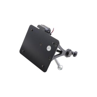 Sidemount License Plate Bracket Kit Swiss 180 x 140 mm Black Powder Coated