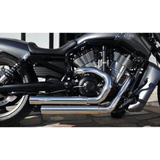 Top Chopp Staggered Exhaust System , Without Heat Shield, Polished Smooth End Cap, 2,5" Polished
