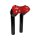 6" Clubstyle Pullback Riser With Red Clamp Black