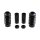 6-Piece Fork Covers with lower Fork Rubbers Short Version, with Cult-Werk Logo, for OEM Front Turn Signal Position Gloss Black Powder Coated
