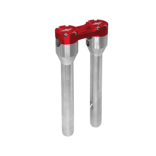 12" Clubstyle Straight Riser With Red Clamp Silver