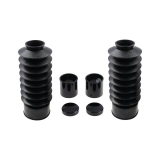 6-Piece Fork Covers with lower Fork Rubbers Short Version, with Cult-Werk Logo, with OEM Headlamp Mask and relocated OEM Front Turn Signals Black Gloss Powder Coated