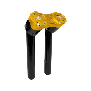 8" Clubstyle Pullback Riser With Gold Clamp Black