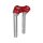 10" Clubstyle Pullback Riser With Red Clamp Silver