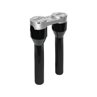 8" Clubstyle Straight Riser With Silver Clamp Black