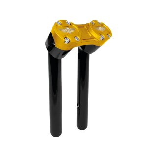 10" Clubstyle Pullback Riser With Gold Clamp Black
