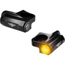 Nano Series Sportster S Handlebar LED Turn Signals/Position Light Black Powder Coated Smoke LED