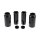 6-Piece Fork Covers with lower Fork Aluminum Covers Long Version, with Cult-Werk Logo, relocated OEM Headlamp Mask and Front Turn Signal Position Black Gloss Powder Coated