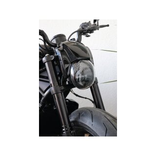 New Night Rod Style Headlamp Mask Including LED Headlight Black Gloss ABS