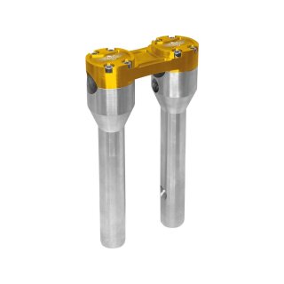8" Clubstyle Straight Riser With Gold Clamp Silver