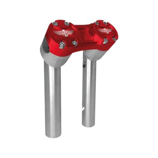 6" Clubstyle Pullback Riser With Red Clamp Silver