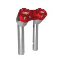 6" Clubstyle Pullback Riser With Red Clamp Silver