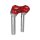 6" Clubstyle Pullback Riser With Red Clamp Silver