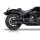 Double Slip-On Muffler Set Endcap Style Double Ring Black Ceramic Coated