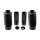 6-Piece Fork Covers with lower Fork Rubbers Long Version, without Cult-Werk Logo, relocated OEM Headlamp Mask and Front Turn Signal Position Black Gloss Powder Coated