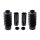 6-Piece Fork Covers with lower Fork Rubbers Long Version, without Cult-Werk Logo, relocated OEM Headlamp Mask and Front Turn Signal Position Black Gloss Powder Coated
