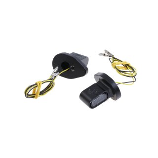 Shorty LED Front Turn Signals with Bracket Black Smoke LED