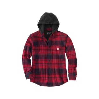Rugged Flex Relaxed Fit Flannel Fleece-Lined Hooded Shirt Jacket