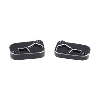 Custom Brake- and Clutch Master Cylinder Cover Black Powder Coated
