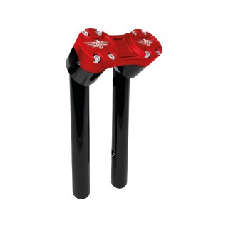 10" Clubstyle Pullback Riser With Red Clamp Black