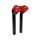 10" Clubstyle Pullback Riser With Red Clamp Black