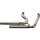 Top Chopp Staggered Forward Control Exhaust System , Raw Hole Heat Shield, Polished Smooth End Cap, 2,5" Outline
