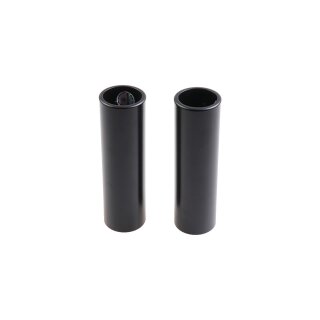 Upper Fork Cover Long Version, relocated OEM Front Turn Signal Position Gloss Black Powder Coated