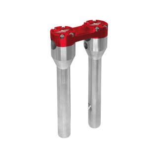 10" Clubstyle Straight Riser With Red Clamp Silver