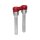 10" Clubstyle Straight Riser With Red Clamp Silver