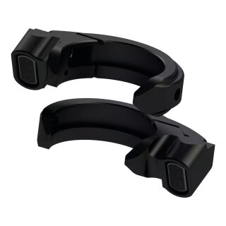 54mm Quick-Stripe Turn Signal Set Black Powder Coated Tinted LED