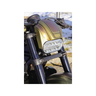 New Night Rod Style Headlamp Mask For use with OE Headlight Black Gloss ABS