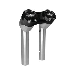 6" Clubstyle Pullback Riser With Black Clamp Silver