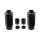 6-Piece Fork Covers with lower Fork Rubbers Mid Version, with Cult-Werk Logo, with OEM Turnsignals and relocated OEM Headlamp Mask Black Gloss Powder Coated