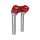 8" Clubstyle Pullback Riser With Red Clamp Silver