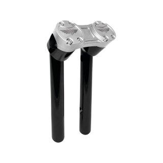 10" Clubstyle Pullback Riser With Silver Clamp Black